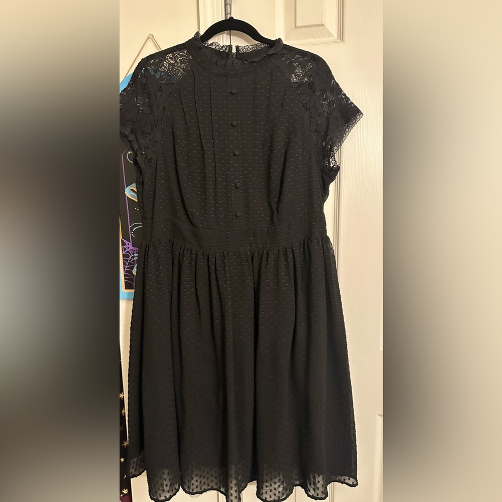 Torrid Retro Chic Midi Clip Dot Button-Front Swing Dress